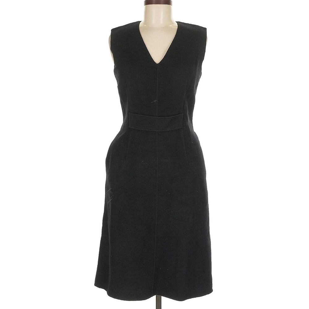 Façonnable Little Black Sleeveless Dress Women 6 EUR 38 V-Neck A-Line Pockets - Picture 3 of 9